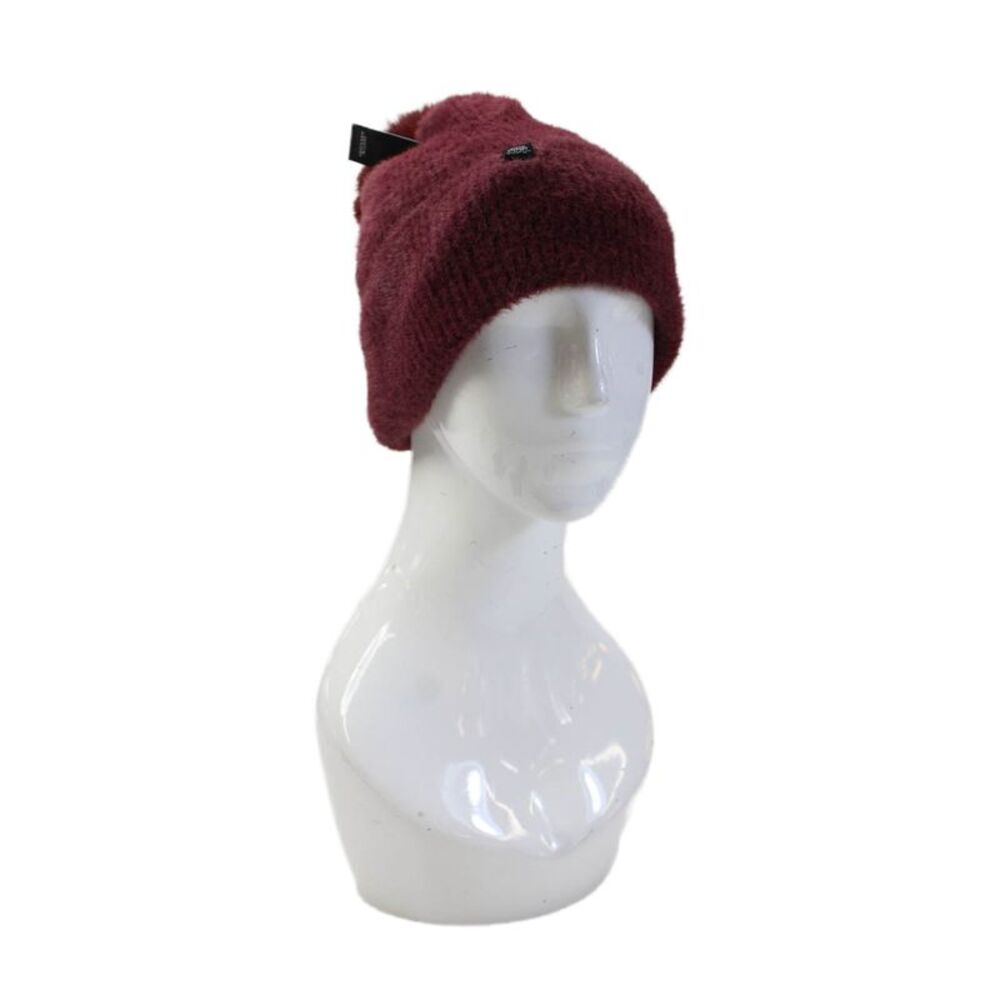 Justin Gregory Womens Fuzzy Pompom Beanie Purple Size OS